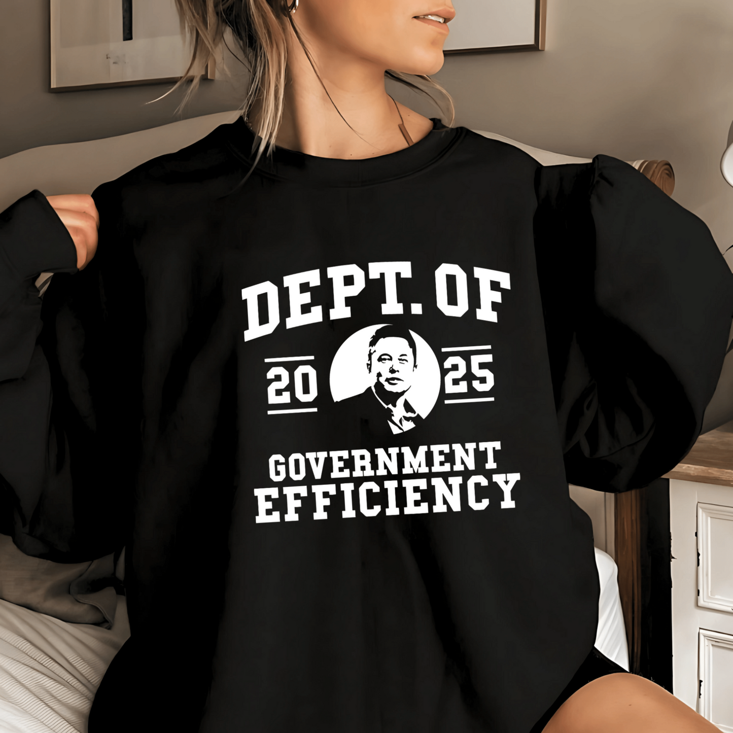 Unisex Dept of Government Efficiency Sweatshirt - The Right Side PrintsUnisex Dept of Government Efficiency SweatshirtUnisex SweatshirtBlackSmall