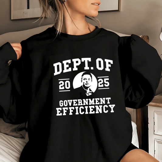 Unisex Dept of Government Efficiency Sweatshirt - The Right Side PrintsUnisex Dept of Government Efficiency SweatshirtUnisex SweatshirtBlackSmall