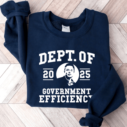 Unisex Dept of Government Efficiency Sweatshirt - The Right Side PrintsUnisex Dept of Government Efficiency SweatshirtUnisex SweatshirtNavySmall
