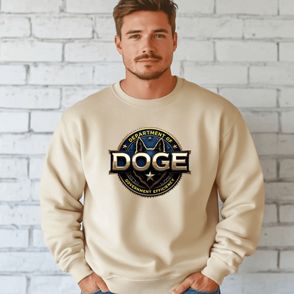 Unisex 'DOGE Dept of Government Efficiency' Graphic Sweatshirt– Political Humor Sweatshirt - The Right Side PrintsUnisex 'DOGE Dept of Government Efficiency' Graphic Sweatshirt– Political Humor SweatshirtUnisex SweatshirtWhiteSmall