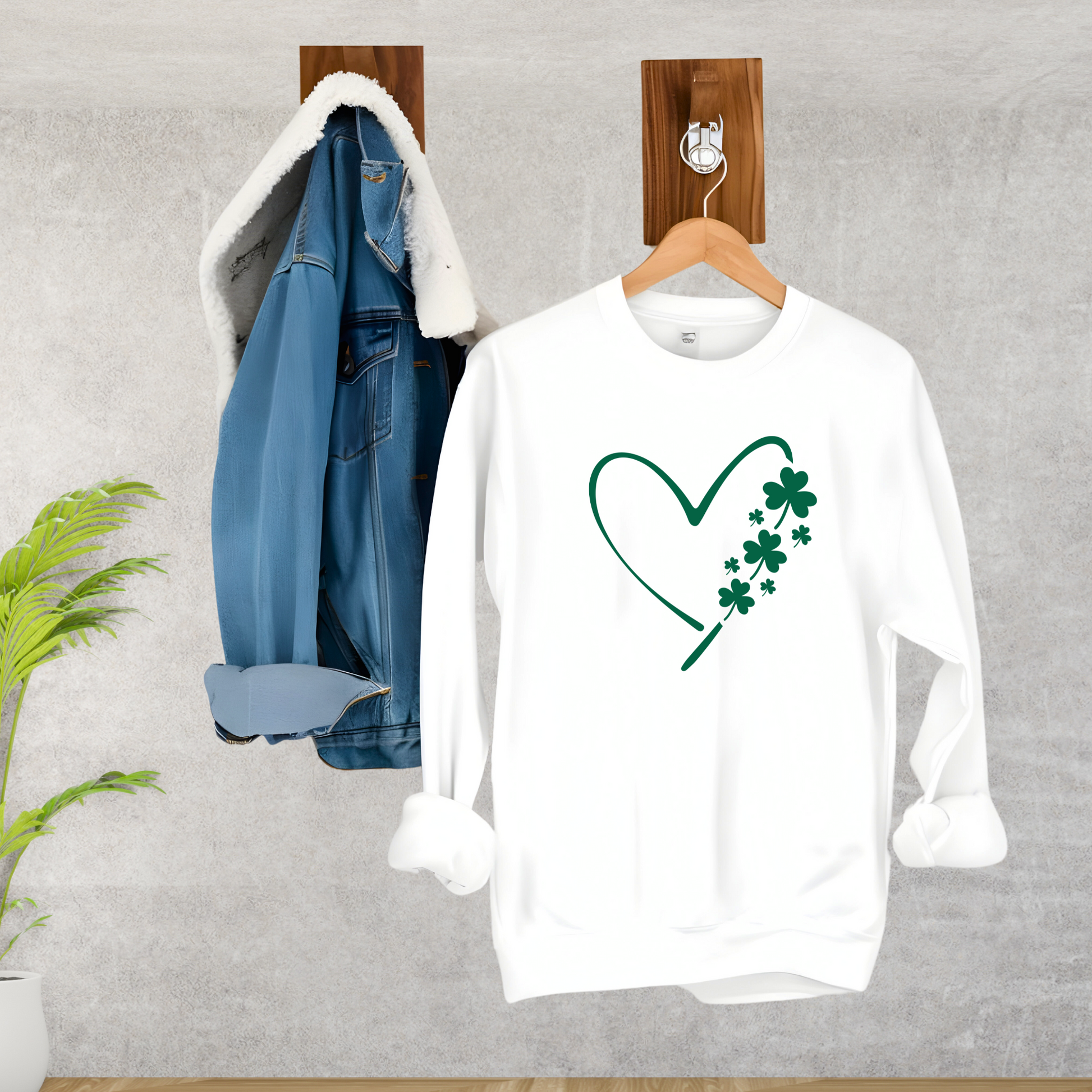 White Hanging Heart Clove sweatshirt