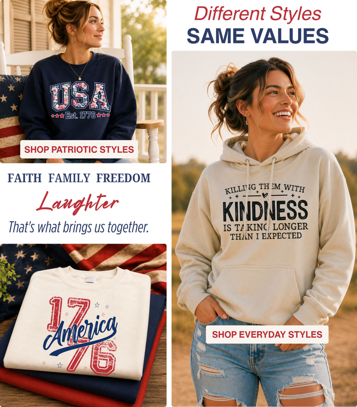 Patriotic and everyday graphic apparel from The Right Side Prints